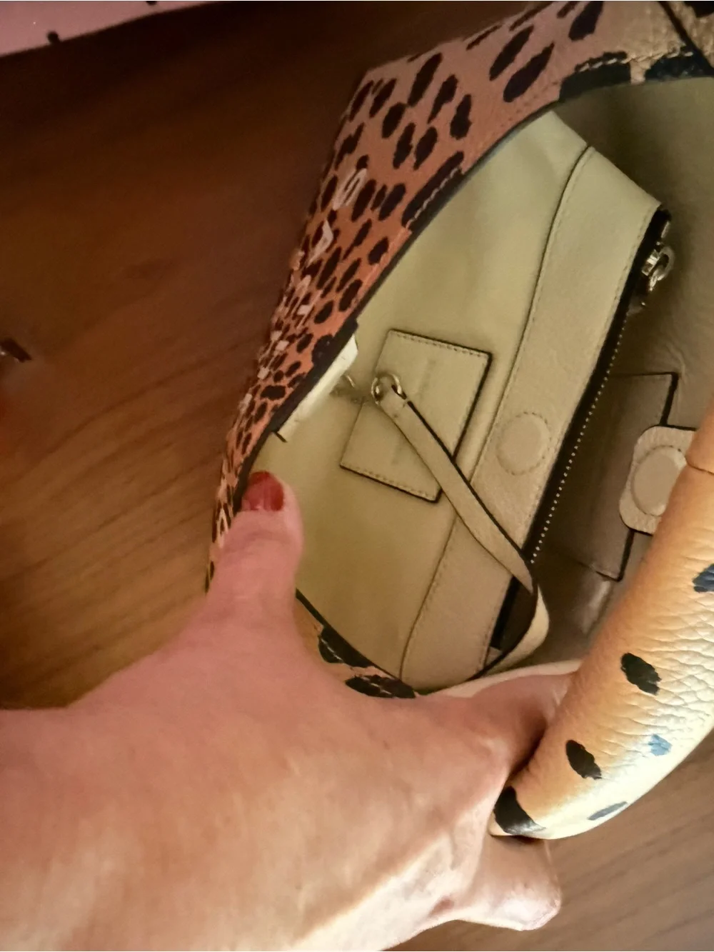 Marc Jacobs Leopard Print Mini Sack Bag in Tan & Black - Picture 11 of 14